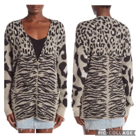 Wildfox Animal Patterned Long Sleeve Cardigan - Picture 3 of 8